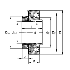{(dio)S 2207-K-2RS-TVH-C3 + H307, (j) DIN 630  DIN 5415 ˜ʵҪߴ, F׺;oɂ(c)ܷ